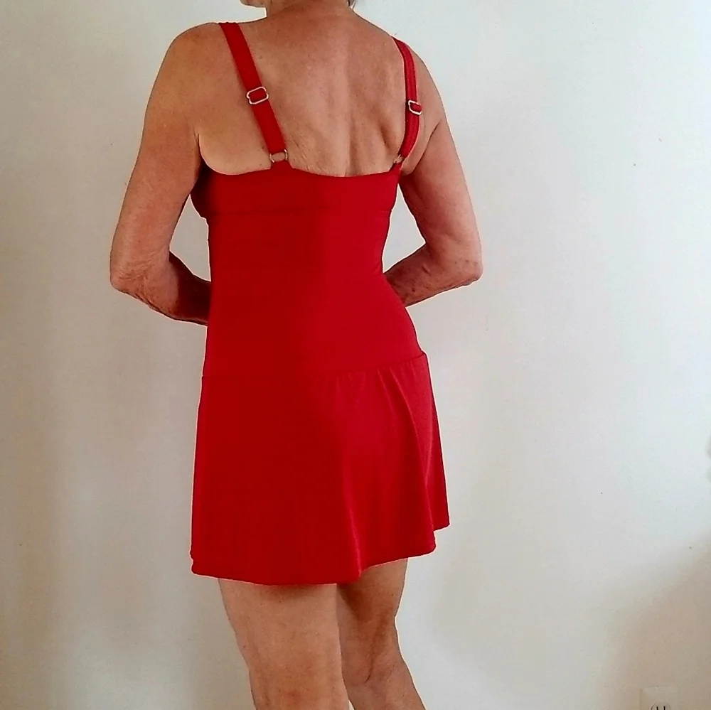 Jantzen Red Skirted One Piece Swimsuit